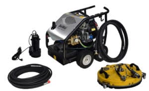 Semi PRO kit with SR450 cavitation rotor cleaner and Petrol High Pressure Unit (30 LPM at 280 bar)