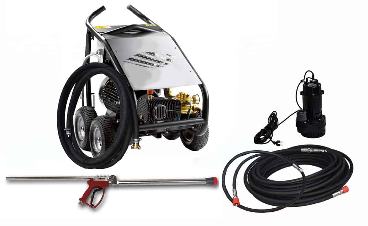 Semi PRO cleaning kit with CW350 cavitation gun and Electric High Pressure Unit (33 LPM at 250 bar)