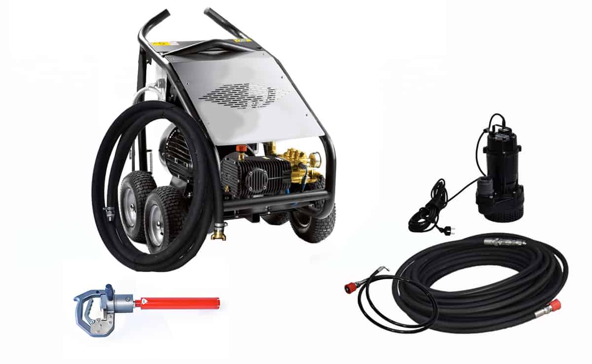 Semi PRO kit with DR200 drill and Electric High Pressure Unit (33 LPM at 250 bar)